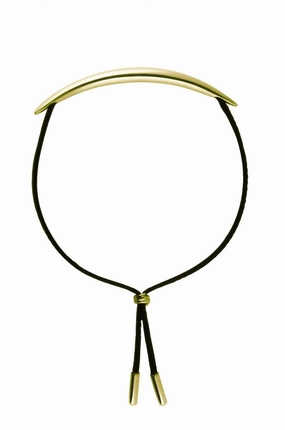 Shaun Leane Quill 18ct Yellow Gold Plated Sterling Silver Leather Bracelet
