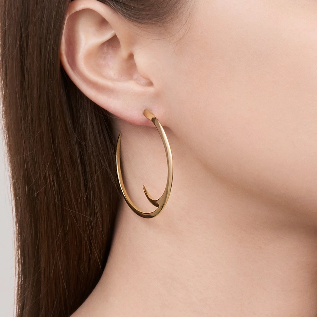 Shaun Leane Sabre 18ct Yellow Gold Plated Sterling Silver Cat Claw Statement Hoop Earrings