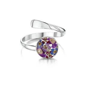 Shrieking Violet Purple Haze Sterling Silver Adjustable Round Ring