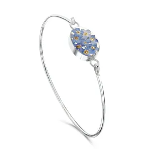 Shrieking Violet Sterling Silver Forget Me Not Oval Bangle