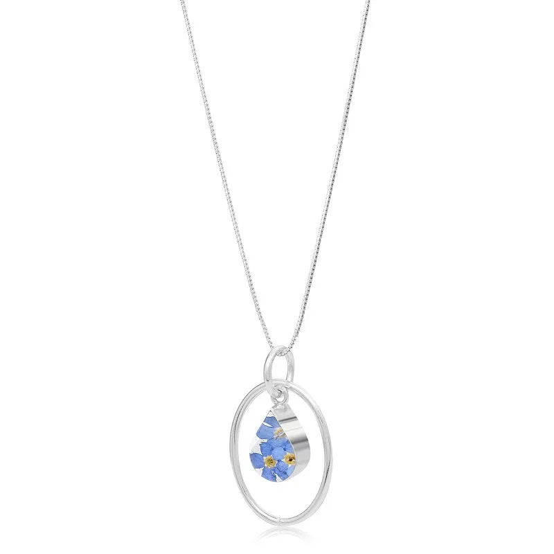 Shrieking Violet Sterling Silver Forget Me Not Peardrop Necklace