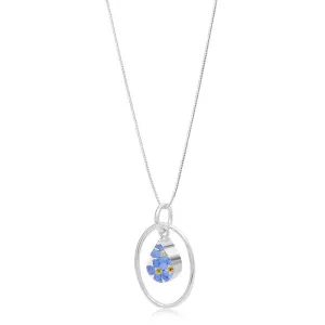 Shrieking Violet Sterling Silver Forget Me Not Peardrop Necklace