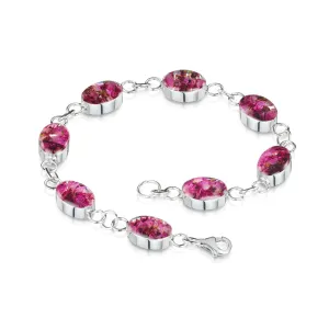 Shrieking Violet Sterling Silver Heather Oval Bracelet