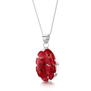 Shrieking Violet Sterling Silver Poppy Medium Oval Necklace