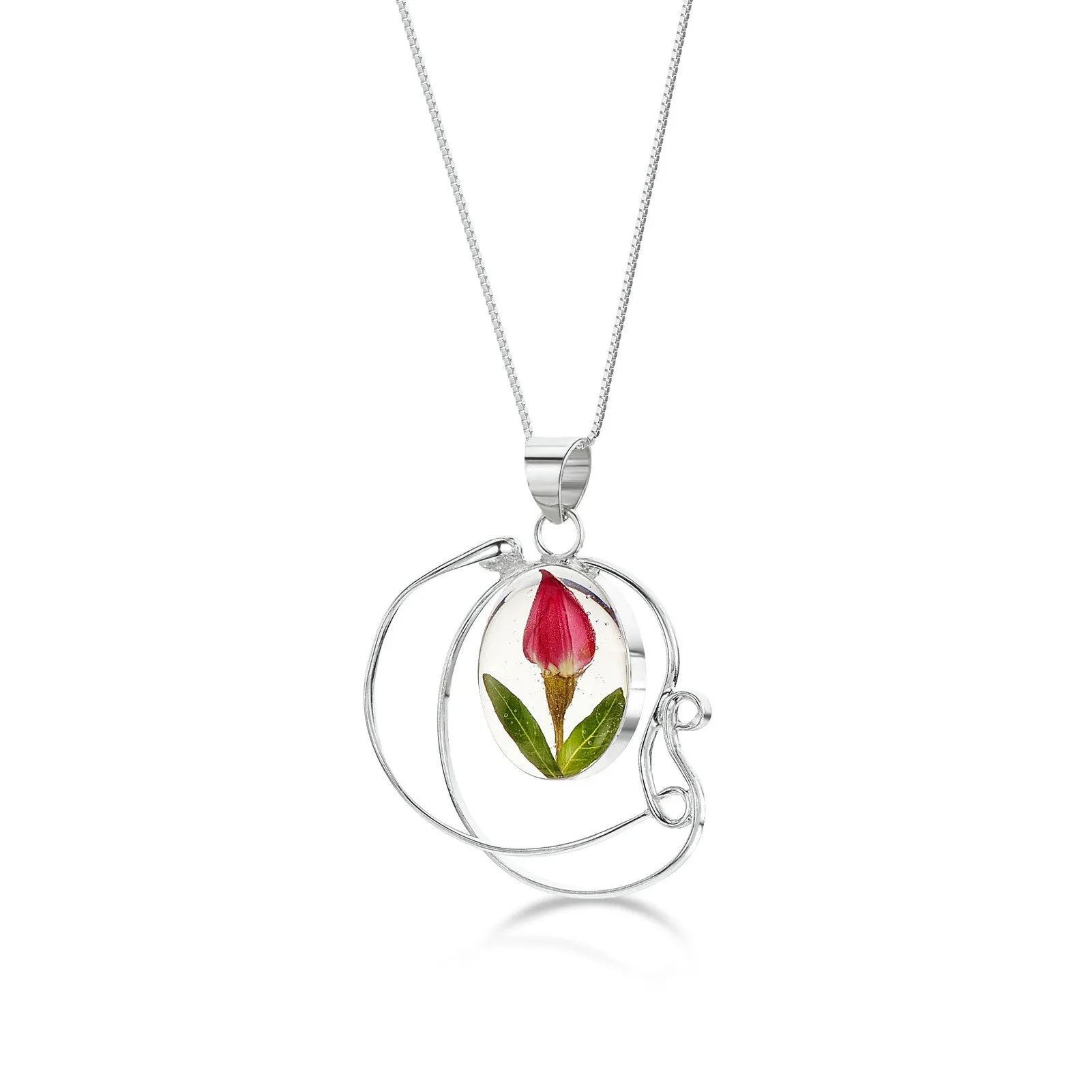 Shrieking Violet Sterling Silver Rose Bud Swirl Necklace