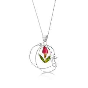 Shrieking Violet Sterling Silver Rose Bud Swirl Necklace