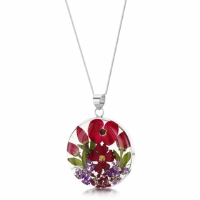 Shrieking Violet Necklace Bohemia Round Poppy & Rose Silver