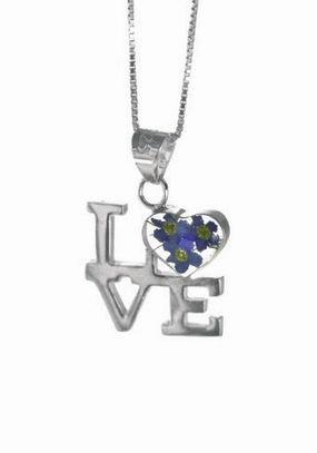 Shrieking Violet Necklace Forget Me Not Love Silver