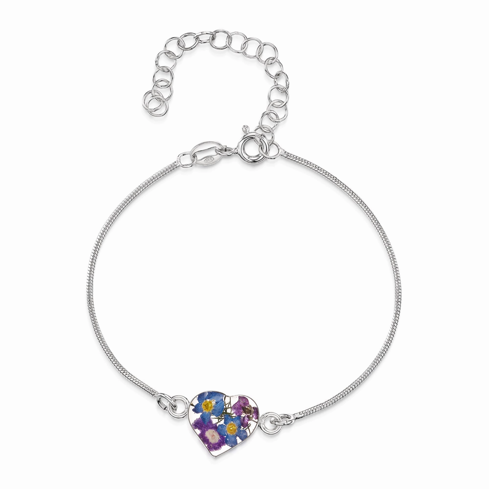 Shrieking Violet Sterling Silver Purple Haze Heart Charm Bracelet