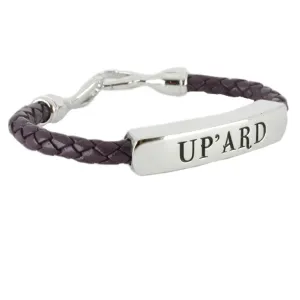 Shrovetide Sterling Silver Leather Ladies Up'ard Purple Bracelet D