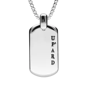 Shrovetide Sterling Silver Up'ard Dog Tag Pendant