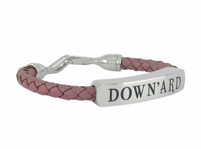 Shrovetide Sterling Silver Leather Ladies Down'ard Pink Bracelet D