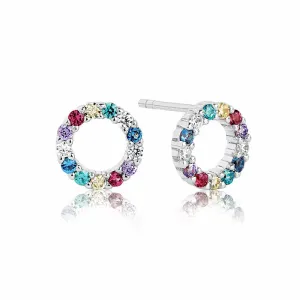 Sif Jakobs Biella Sterling Silver Multicolour Zirconia Piccolo Stud Earrings