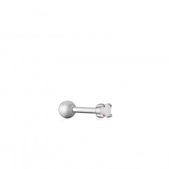 Silver Kyoto Opal Cabochon Single Stud Earring E034-01H