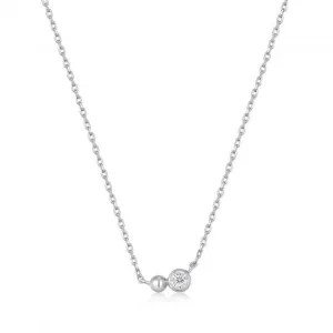 Silver Orb Sparkle Pendant Necklace  N045-02H-CZ