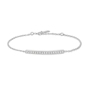 Silver Pav Bar Bracelet B062-02H