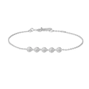 Silver Pav Multi Beaded Chain Bracelet B065-04H