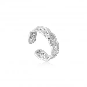 Silver Rope Wide Adjustable Ring R036-02H