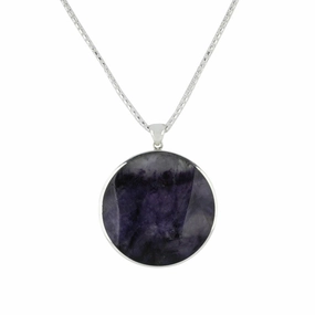 Silver Blue John Alice In Wonderland Collection Round Pendant