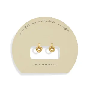 Soul Shine Drop Heart Gold Plated Earrings 7607