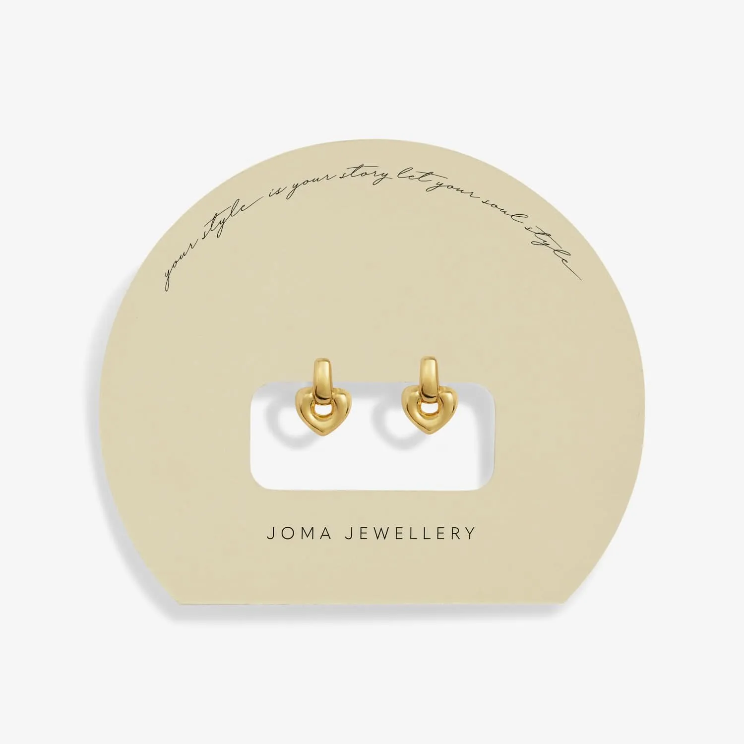 Soul Shine Drop Heart Gold Plated Earrings 7607