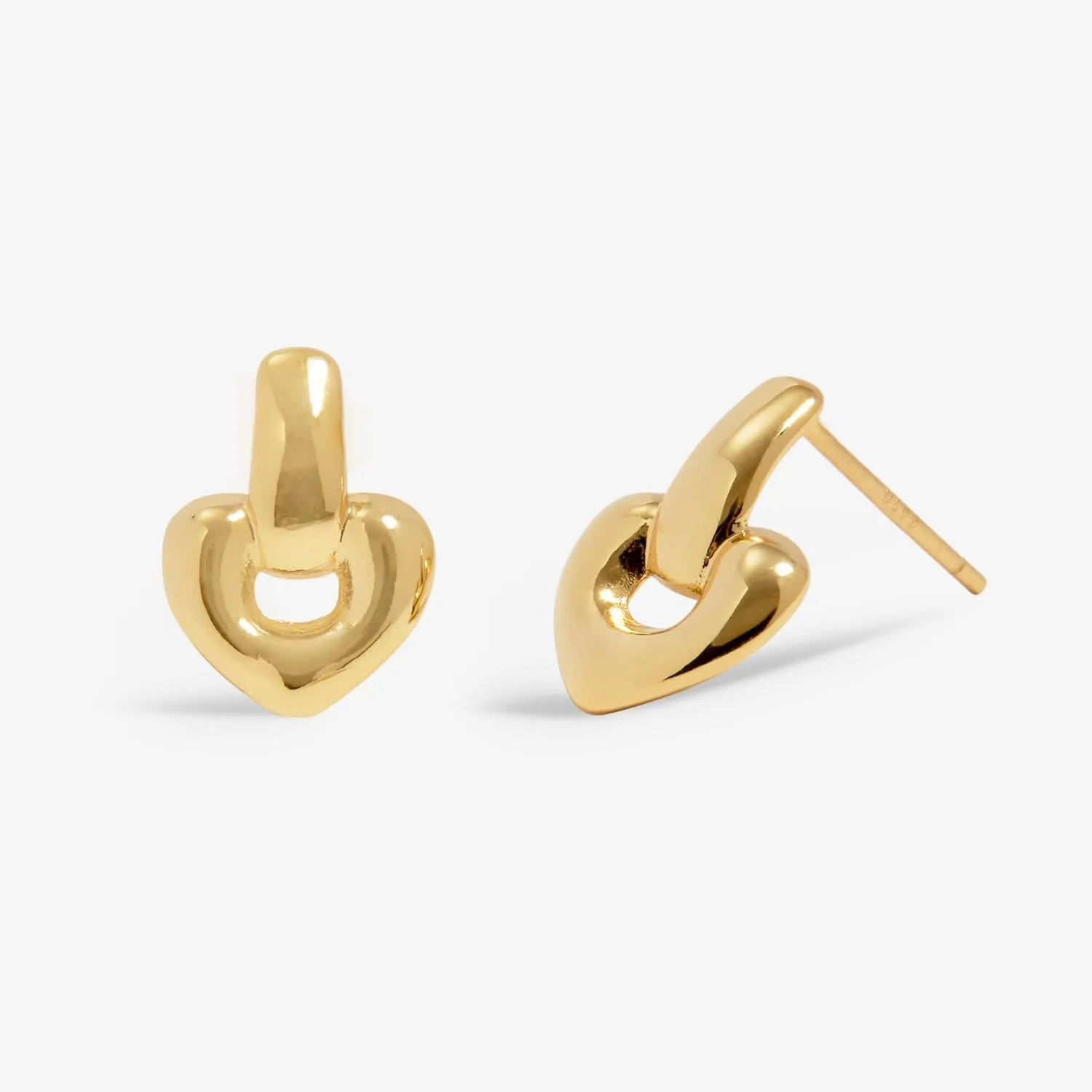 Soul Shine Drop Heart Gold Plated Earrings 7607