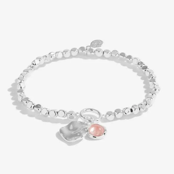 Spirit Stones Watermelon Stone Silver 17.5cm Stretch Bracelet 5454