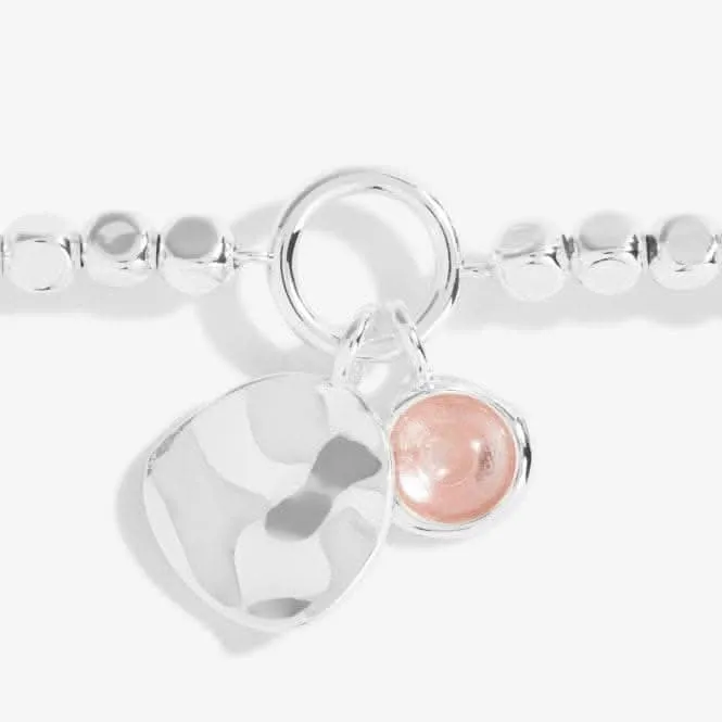 Spirit Stones Watermelon Stone Silver 17.5cm Stretch Bracelet 5454