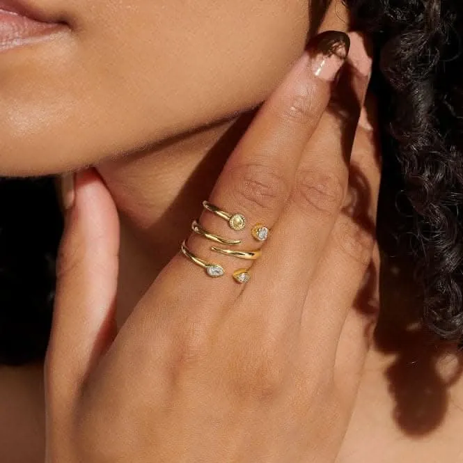 Stacks Of Style Zirconia Gold Plated Set Of 3 Rings 7222