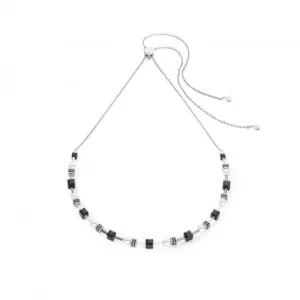 Stainless Steel Crystal Black-Silver Necklace  4085/10-1317