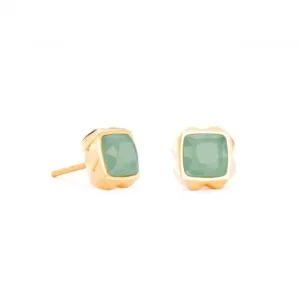 Stainless Steel Green Gold Ear Studs 1200/21-0516
