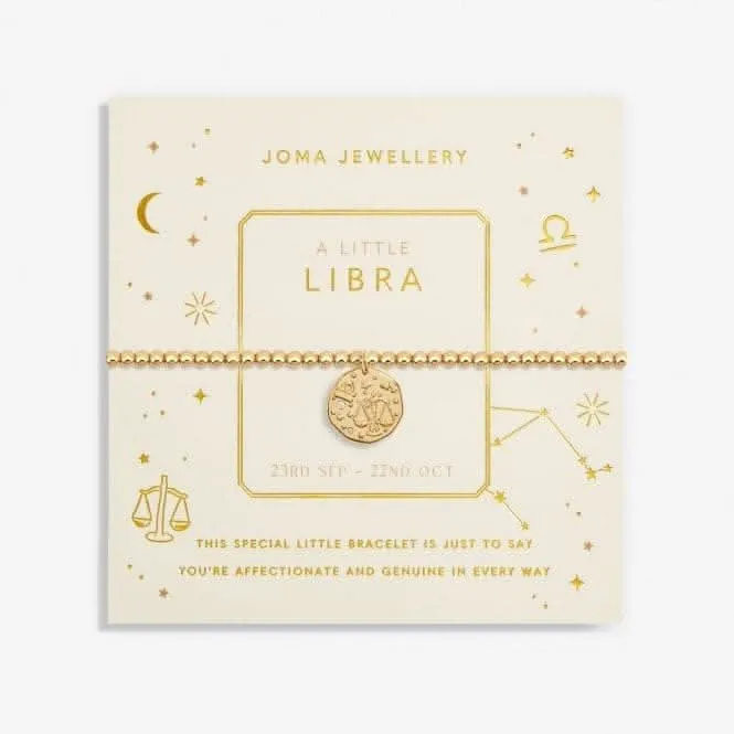 Star Sign A Little Libra Gold Plated 17.5cm Stretch Bracelet 6797