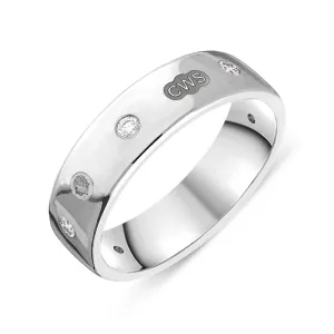 Sterling Silver 0.18ct Diamond King's Coronation Hallmark 6mm Ring D