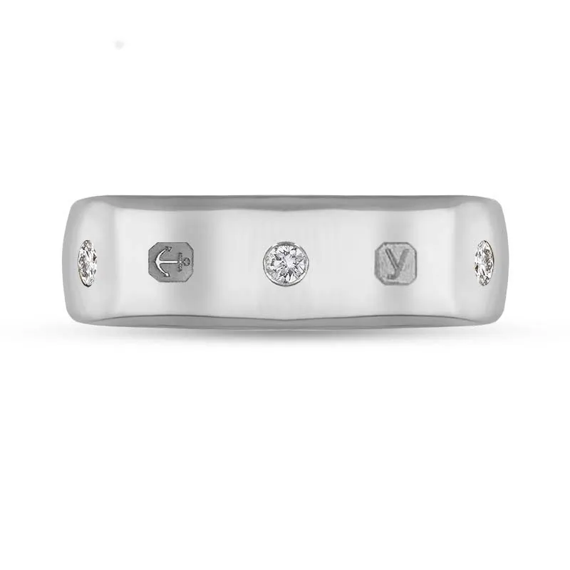 Sterling Silver 0.18ct Diamond King's Coronation Hallmark 6mm Ring D