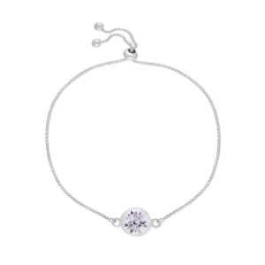 Sterling Silver 10mm Blue John Chatsworth Dcor Round Adjustable Bracelet