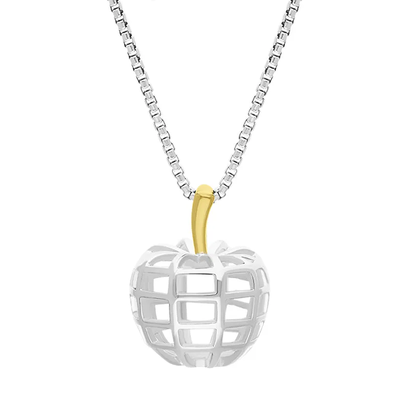 Sterling Silver 18ct Yellow Gold Plated House & Garden Apple Small Pendant