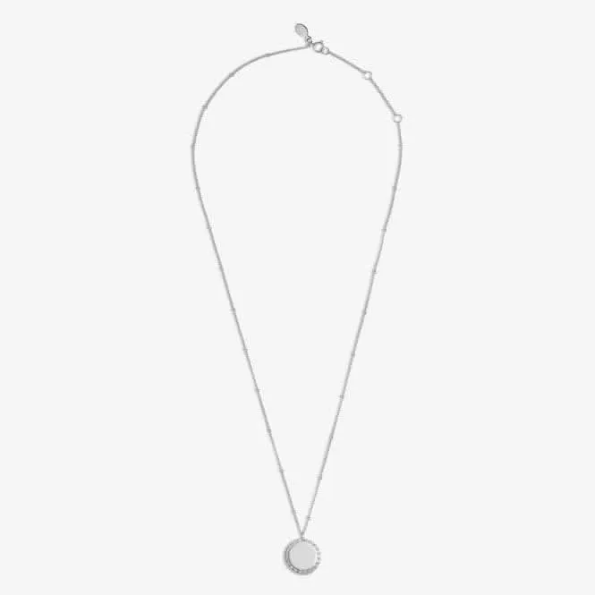 Sterling Silver 30th Birthday Disc Pave 46cm   5cm Necklace JJS0022