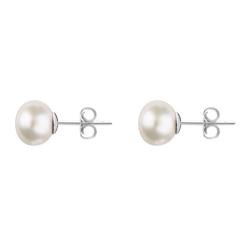 Sterling Silver 5mm White Freshwater Pearl Stud Earrings