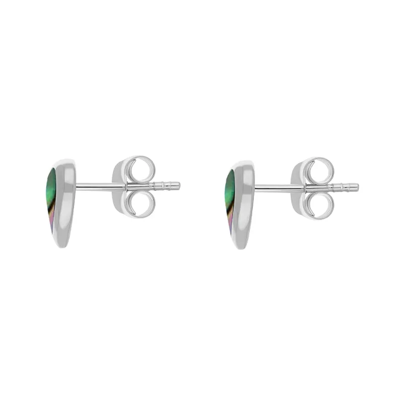 Sterling Silver Abalone Heart Stud Earrings
