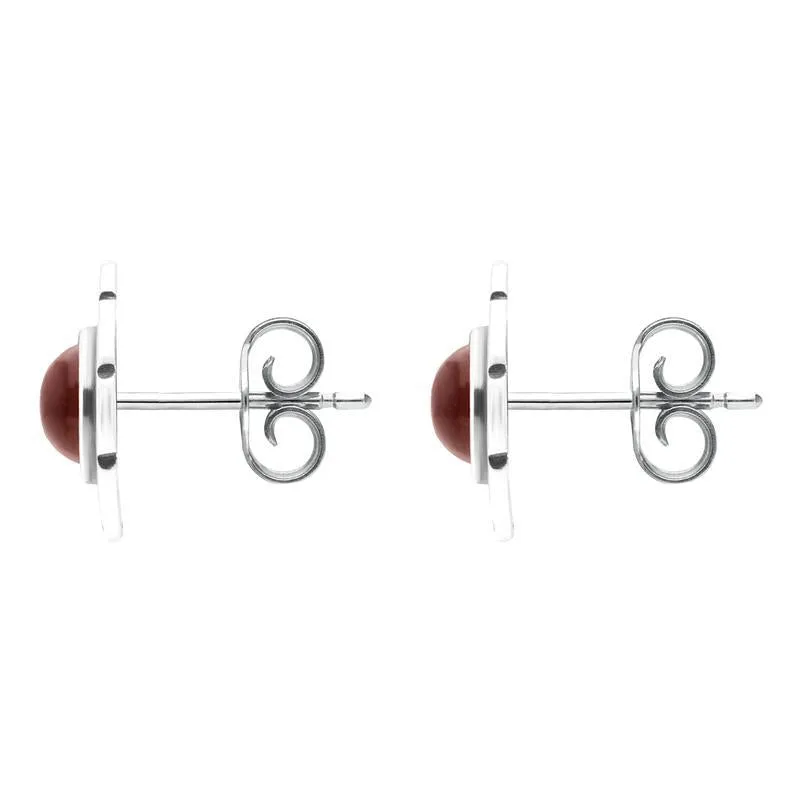 Sterling Silver Amber Greek Style Stud Earrings