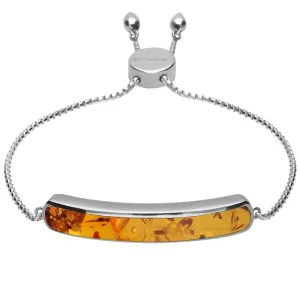 Sterling Silver Amber Lineaire Long Bracelet
