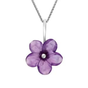 Sterling Silver Amethyst Tuberose 22mm Desert Rose Necklace
