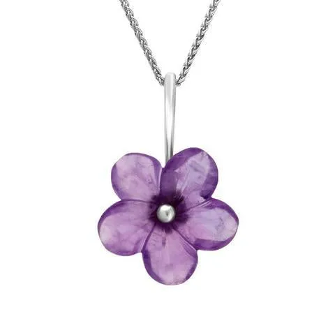 Sterling Silver Amethyst Tuberose 22mm Desert Rose Necklace