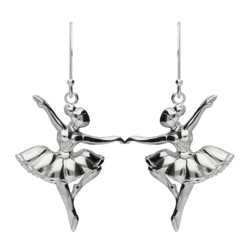 Sterling Silver Ballerina Passe Hook Drop Earrings