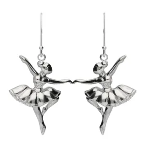 Sterling Silver Ballerina Passe Hook Drop Earrings