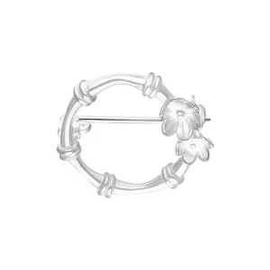 Sterling Silver Bamboo Flower Brooch D