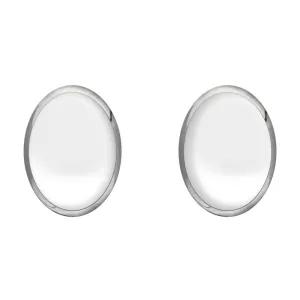 Sterling Silver Bauxite 10mm x 8mm Classic Large Oval Stud Earrings