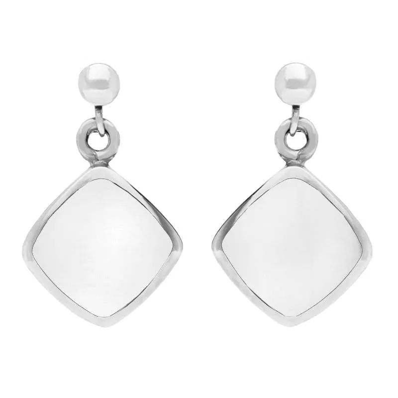 Sterling Silver Bauxite Cushion Drop Earrings