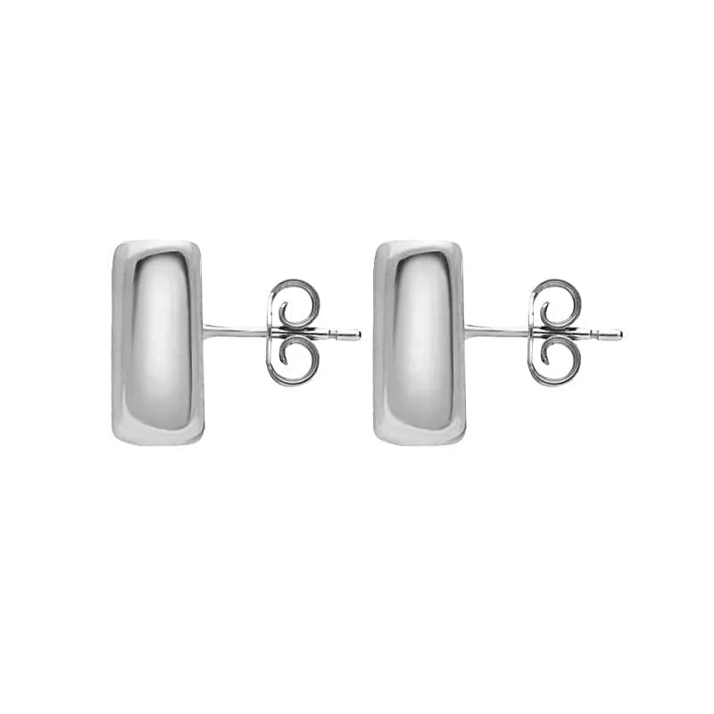 Sterling Silver Bauxite Dinky Square Stud Earrings