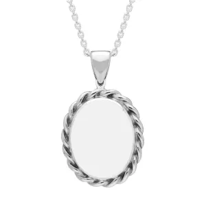 Sterling Silver Bauxite Heavy Rope Oval Necklace